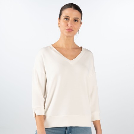 SALE % | 8 days a week | Sweatshirt - Loose Fit - 3/4 Arm | Weiß online im Shop bei meinfischer.de kaufen