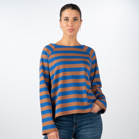 SALE % | ArmedAngels | Sweatshirt - Loose Fit - Delaa Stripe | Blau online im Shop bei meinfischer.de kaufen