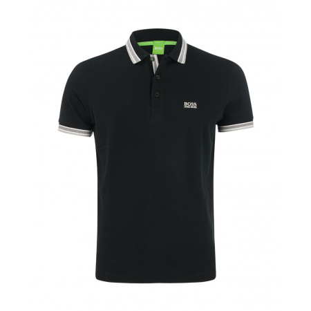 SALE % | Boss Athleisure | Poloshirt mit farbigem Polokragen | Schwarz online im Shop bei meinfischer.de kaufen