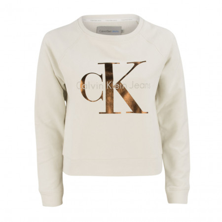 SALE % | Calvin Klein Jeans | Sweatpullover - cropped - Labelprint | Grau online im Shop bei meinfischer.de kaufen