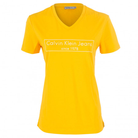 SALE % |  | T-Shirt - Regular Fit - Labelprint | Gelb online im Shop bei meinfischer.de kaufen