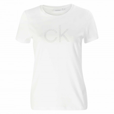 SALE % | Calvin Klein | T-Shirt - Slim Fit - Strasssteine | Weiß online im Shop bei meinfischer.de kaufen