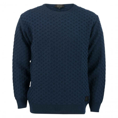 SALE % | Carlo Colucci | Pullover - Regular Fit - Struktur | Blau online im Shop bei meinfischer.de kaufen