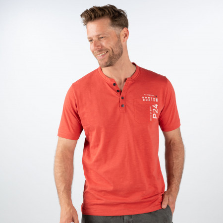 SALE % | CASAMODA | T-Shirt - Regular Fit - Henley | Rot online im Shop bei meinfischer.de kaufen