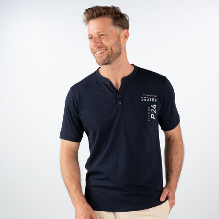 SALE % | CASAMODA | T-Shirt - Regular Fit - Henley | Blau online im Shop bei meinfischer.de kaufen