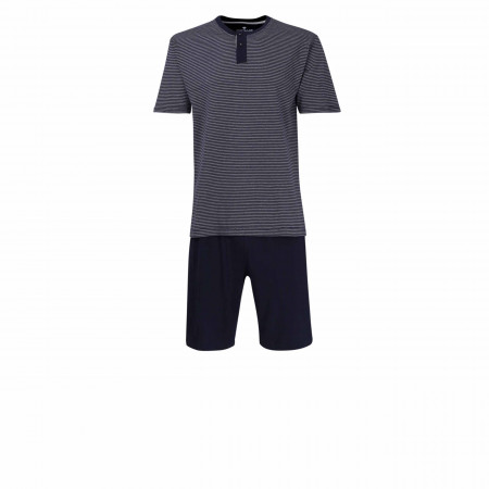 SALE % | Tom Tailor Men Casual | Schlafanzug - 2-Knopfverschluss | Blau online im Shop bei meinfischer.de kaufen