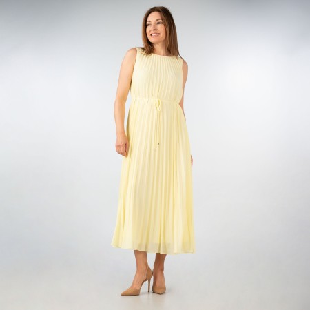 SALE % | comma | Kleid - Regular Fit - Plissee | Gelb online im Shop bei meinfischer.de kaufen