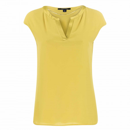 SALE % | comma | T-Shirt - Regular Fit - Unifarben | Gelb online im Shop bei meinfischer.de kaufen