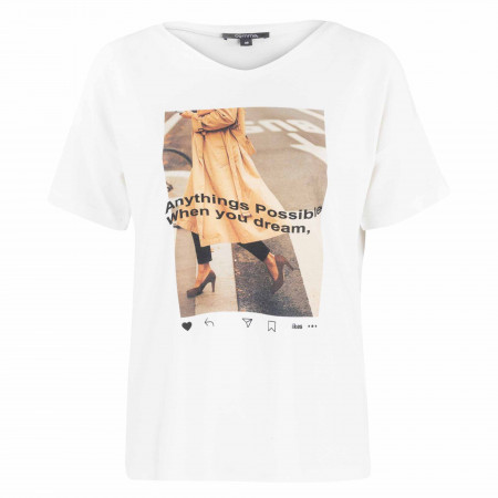 SALE % | comma | T-Shirt - Regular Fit - Crewneck | Weiß online im Shop bei meinfischer.de kaufen