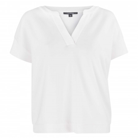 SALE % | comma | T-Shirt - Oversize - V-Neck | Weiß online im Shop bei meinfischer.de kaufen