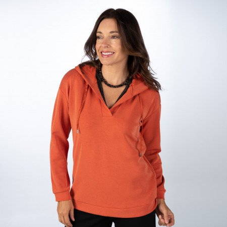 SALE % | comma | Sweater - Comfort Fit - Material-Mix | Orange online im Shop bei meinfischer.de kaufen