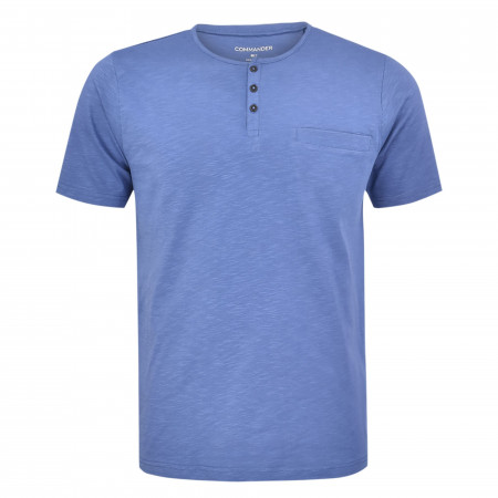 SALE % | Commander | T-Shirt - Comfort Fit - Henley | Blau online im Shop bei meinfischer.de kaufen