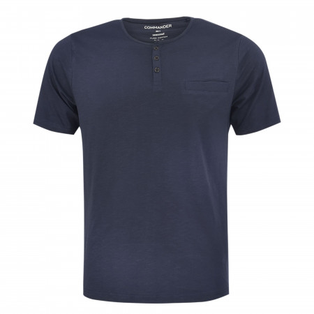 SALE % | Commander | T-Shirt - Comfort Fit - Henley | Blau online im Shop bei meinfischer.de kaufen