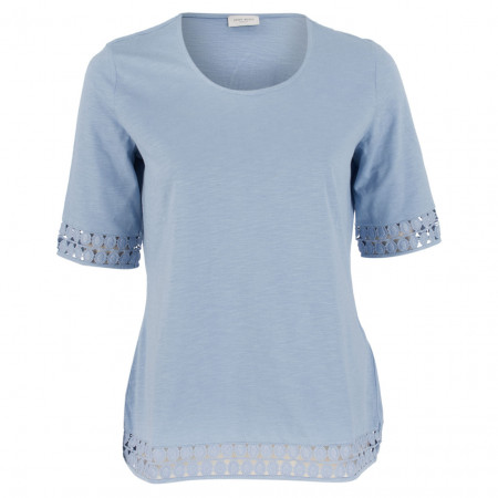 SALE % | Gerry Weber Collection | Shirt - oversized - Häkel-Saum | Blau online im Shop bei meinfischer.de kaufen
