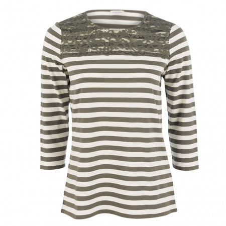 SALE % | Gerry Weber Collection | Jerseyshirt - Comfort Fit - Stripes | Oliv online im Shop bei meinfischer.de kaufen