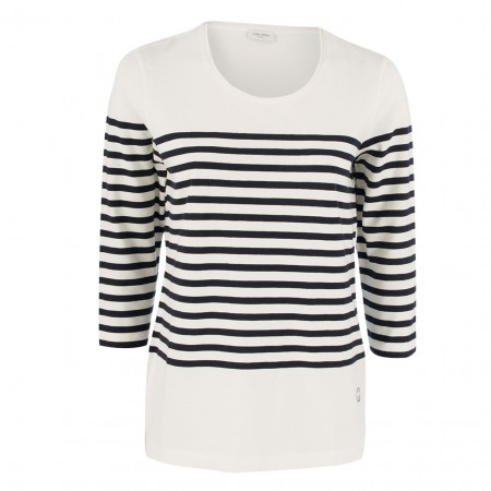 SALE % | Gerry Weber Collection | Jerseyshirt - Comfort Fit - Stripes | Weiß online im Shop bei meinfischer.de kaufen
