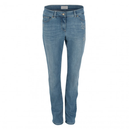 SALE % | Gerry Weber Edition | Jeans - Feminine Fit - Flowerprint | Blau online im Shop bei meinfischer.de kaufen