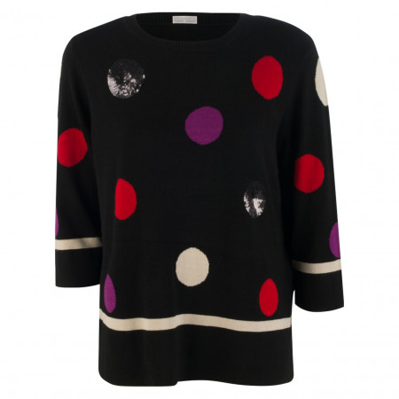 SALE % | Gerry Weber Collection | Pullover - Regular Fit - Dots | Schwarz online im Shop bei meinfischer.de kaufen