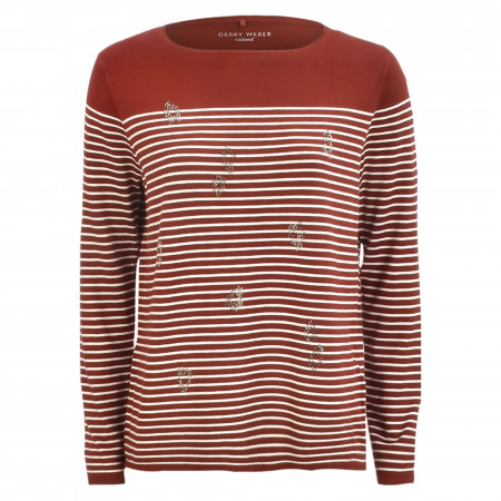 SALE % | Gerry Weber Edition | Pullover - Loose Fit - Stripes | Rot online im Shop bei meinfischer.de kaufen