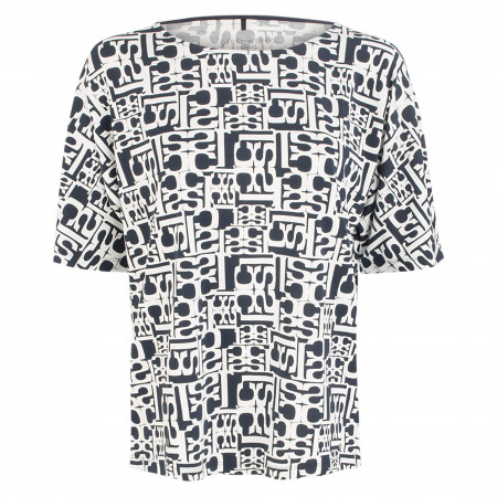 SALE % | Gerry Weber Casual | T-Shirt - Regular Fit - Muster | Weiß online im Shop bei meinfischer.de kaufen