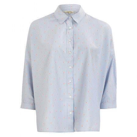 SALE % | Herrlicher | Hemdbluse - Loose Fit - Marini Cotton Stripes | Blau online im Shop bei meinfischer.de kaufen