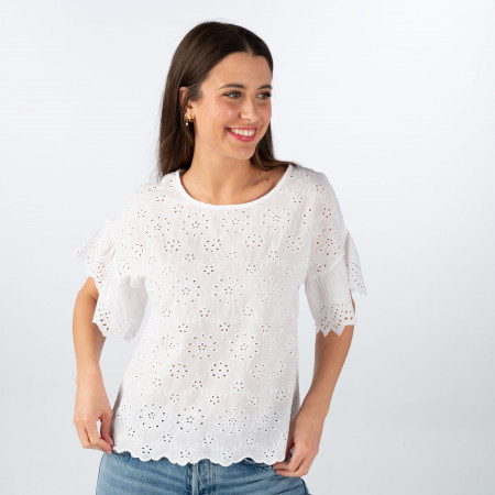 SALE % | Herrlicher | Bluse - Loose Fit - Dreamy Cotton Lace | Weiß online im Shop bei meinfischer.de kaufen
