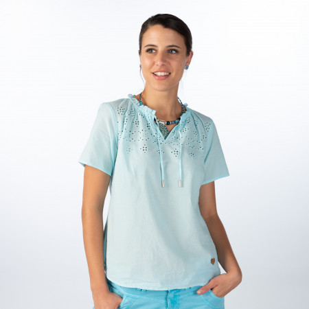 SALE % | s'questo | Bluse - Regular Fit - Unifarben | Blau online im Shop bei meinfischer.de kaufen