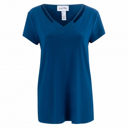 SALE % | Joseph Ribkoff | T-Shirt - Regular Fit - V-Neck | Blau online im Shop bei meinfischer.de kaufen