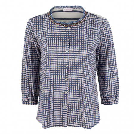 SALE % | La Camicia | Bluse - Comfort Fit - Muster-Mix | Blau online im Shop bei meinfischer.de kaufen