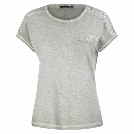 SALE % | LeComte | T-Shirt - Loose Fit - Pailletten | Grau online im Shop bei meinfischer.de kaufen
