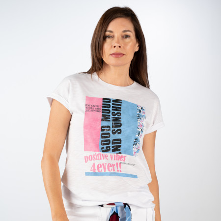 SALE % | LeComte | T-Shirt - Regular Fit - Print | Weiß online im Shop bei meinfischer.de kaufen