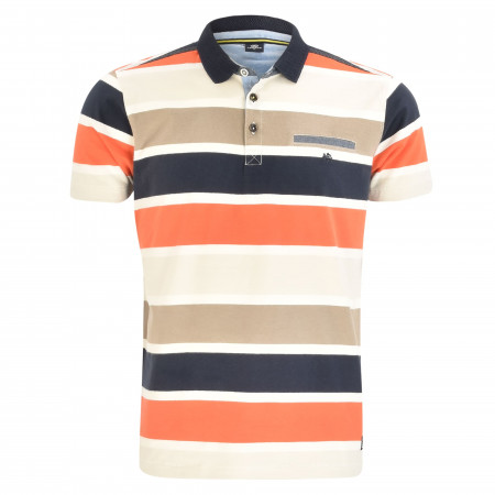 SALE % | Lerros | Poloshirt - Regular Fit  Blockstreifen | Orange online im Shop bei meinfischer.de kaufen