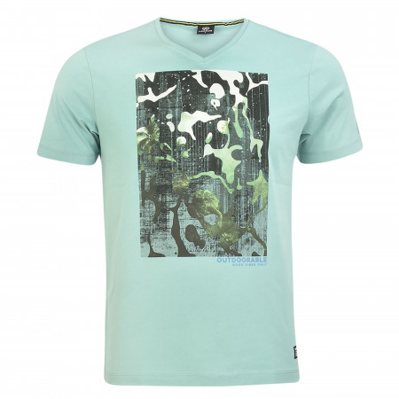 SALE % | Lerros | T-Shirt - Regular Fit - V-Neck | Blau online im Shop bei meinfischer.de kaufen
