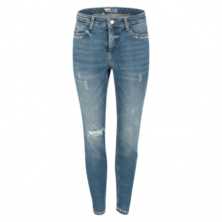 SALE % | Mac | Jeans - Skinny Fit - Destroyed-Patches | Blau online im Shop bei meinfischer.de kaufen