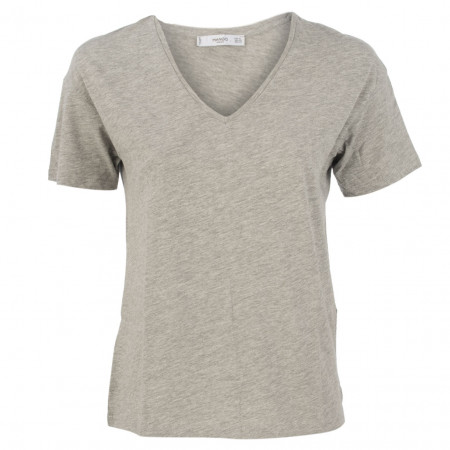 SALE % | MANGO | T-Shirt - Regular Fit - V-Neck | Grau online im Shop bei meinfischer.de kaufen