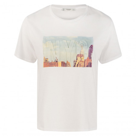SALE % | MANGO | T-Shirt - Regular Fit - Embossed Print | Weiß online im Shop bei meinfischer.de kaufen
