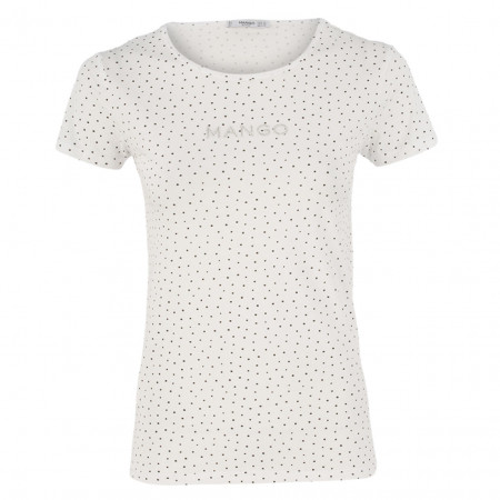 SALE % | MANGO | T-Shirt - Slim Fit - Dots | Weiß online im Shop bei meinfischer.de kaufen