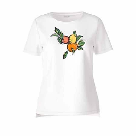 SALE % | Marc Cain | T-Shirt - Regular Fit - Fruitprint | Weiß online im Shop bei meinfischer.de kaufen