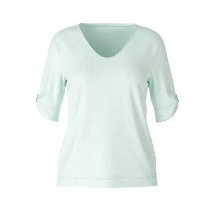 SALE % | Marc Cain | T-Shirt - Regular Fit - unifarben | Blau online im Shop bei meinfischer.de kaufen