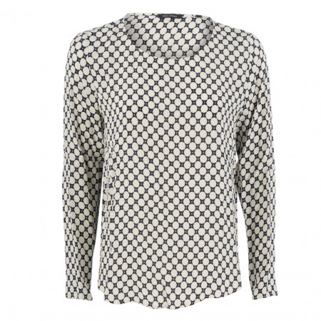 SALE % | Marc O'Polo | Bluse - Regular Fit - Muster | Weiß online im Shop bei meinfischer.de kaufen