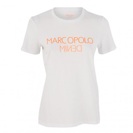 SALE % | Marc O'Polo Denim | T-Shirt - Regular Fit - Labelprint | Weiß online im Shop bei meinfischer.de kaufen
