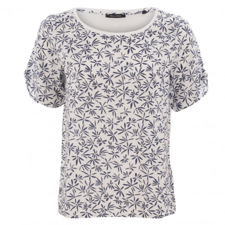 SALE % | Marc O'Polo | T-Shirt - Comfort Fit - Matrrial-Mix | Weiß online im Shop bei meinfischer.de kaufen