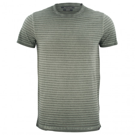 SALE % | Marc O'Polo | T-Shirt - Shaped Fit - Cold-dye-Optik | Grün online im Shop bei meinfischer.de kaufen