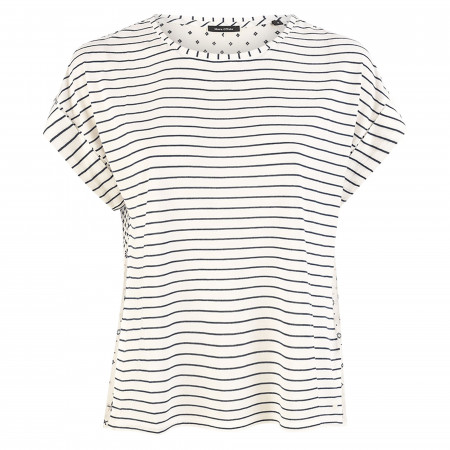 SALE % | Marc O'Polo | T-Shirt - Comfort Fit - Muster-Mix | Weiß online im Shop bei meinfischer.de kaufen