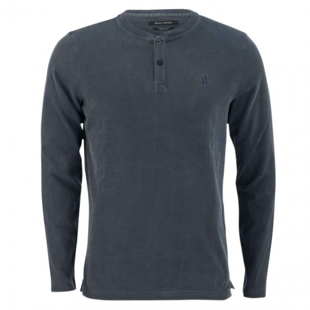 SALE % | Marc O'Polo | Henleyshirt - Regular Fit - Stehkragen | Blau online im Shop bei meinfischer.de kaufen