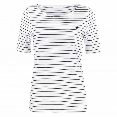 SALE % | Marc O'Polo | T-Shirt - Regular Fit - Stripes | Weiß online im Shop bei meinfischer.de kaufen