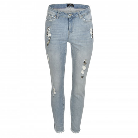 SALE % | Monari | Jeans - Regular Fit - Nietendekor | Blau online im Shop bei meinfischer.de kaufen