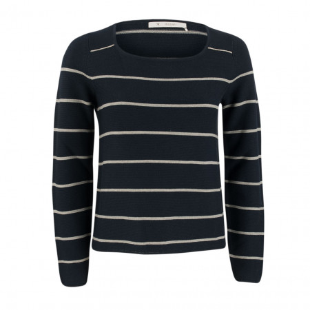 SALE % | Monari | Pullover - Boxy-Form - Stripes | Blau online im Shop bei meinfischer.de kaufen