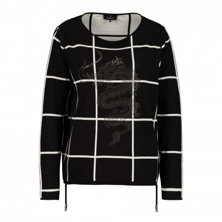 SALE % | Monari | Pullover - oversized - Muster | Schwarz online im Shop bei meinfischer.de kaufen