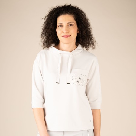 SALE % | Monari | Sweatshirt - Regular Fit - 3/4 Arm | Weiß online im Shop bei meinfischer.de kaufen
